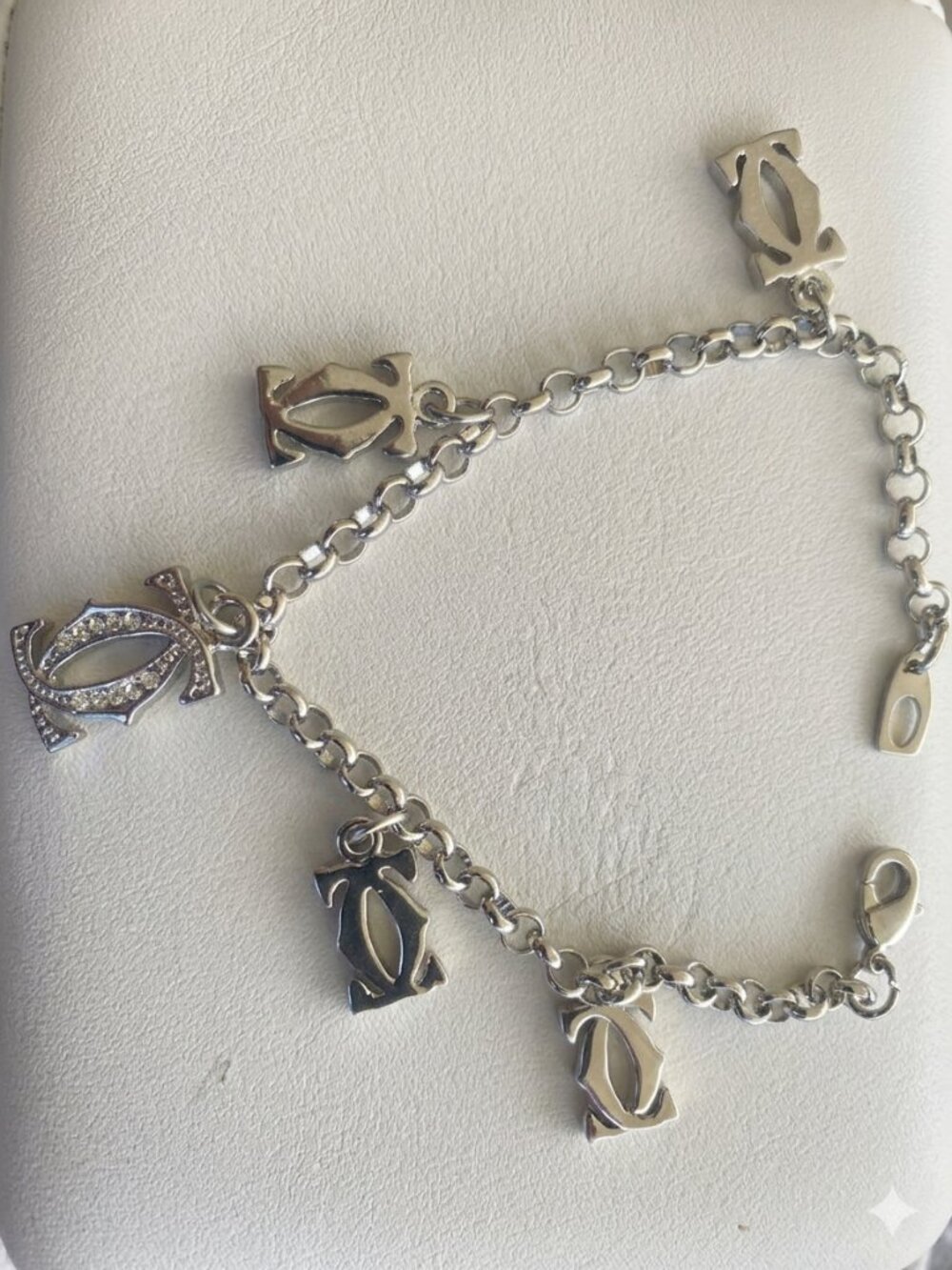 silver tone cartier style bracelet
